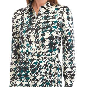 The Limited Belted Shirt Dress – Abstract Houndstooth Print – Size M (NWT)